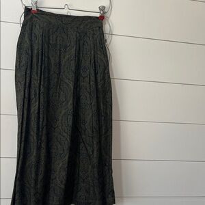 Rena Rowan Dark Olive Paisley Maxi Skirt